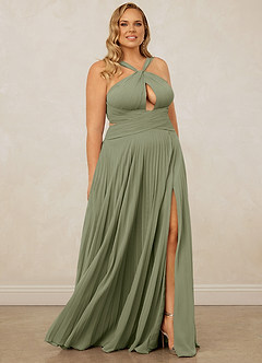 Christian Siriano Bridal for Azazie 1009 Bridesmaid Dresses Pistachio A-Line Pleated Chiffon Dress image12