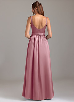 Azazie Elliott Bridesmaid Dresses Vintage Mauve A-Line with Pockets Stretch Satin Dress image6