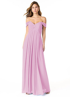 Azazie Kaitlynn Bridesmaid Dresses Candy Pink Empire Ruched Chiffon Convertible Dress image2