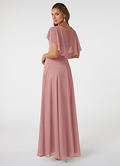 Azazie Jamie Brautjungfernkleider A-Linie Chiffon Kleid Altrosa image4