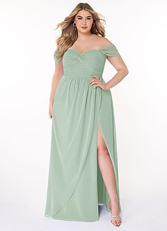 Azazie Millie Bridesmaid Dresses Agave A-Line Sweetheart Neckline Chiffon Convertible Dress image8