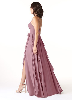 Azazie Peyton Bridesmaid Dresses Vintage Mauve A-Line Ruched Chiffon Dress image4