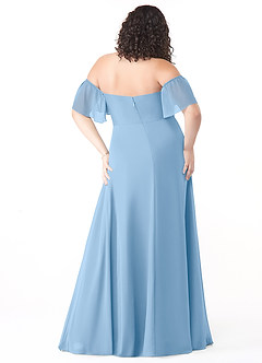 Azazie Sue Bridesmaid Dresses Powder Blue A-Line Off the Shoulder Chiffon Convertible Dress image8