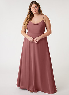 Azazie Daenerys Bridesmaid Dresses Amethyst A-Line Cowl Chiffon Dress image8