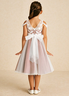 Azazie Sunnie Flower Girl Dresses MAI TAI A-Line Lace Tulle Dress image3