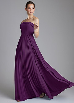 Azazie Mariana Bridesmaid Dresses Grape A-Line Strapless Chiffon Dress image6