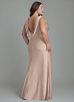 Azazie Kieryn Brautjungfernkleider Meerjungfrau-Linie Plissee Stretch-Satin Kleid Englisches Rosa image8