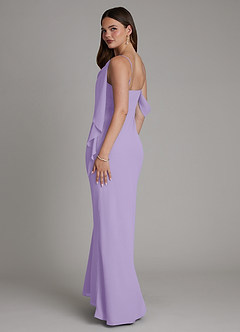 Azazie Yura Bridesmaid Dresses Lilac Mermaid Off the Shoulder Chiffon Dress image6