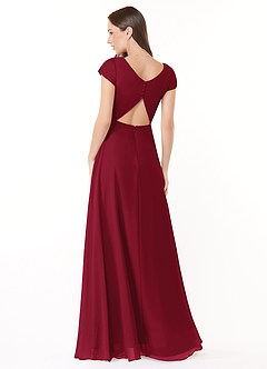 Azazie Hainsly Bridesmaid Dresses Burgundy A-Line Sweetheart Neckline Chiffon Dress image2