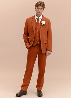 front James Burnt Orange Structured Stretch 3-piece suit