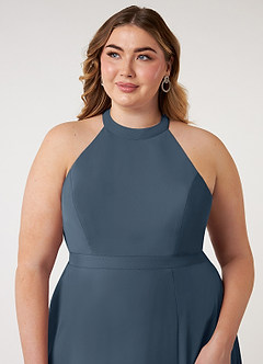 Azazie Clarice Bridesmaid Dresses Neptune A-Line Halter Chiffon Dress image13