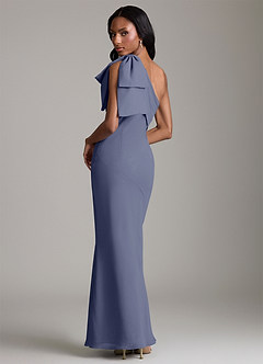 Azazie Yuanna Bridesmaid Dresses Stormy Mermaid One Shoulder Chiffon Dress image2