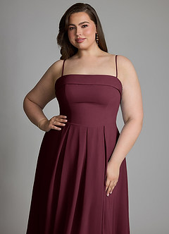 Azazie Lucienne Bridesmaid Dresses Cabernet A-Line Strapless Chiffon Convertible Dress image14
