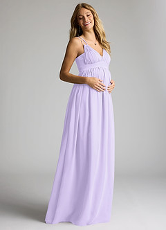 Azazie Emree Brautjungfernkleider für Schwangere A-Linie Chiffon Bodenlänge Kleid image2