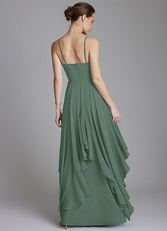 Azazie Zaina 신부 들러리 드레스 A라인 쉬폰 바닥 길이 드레스 image2