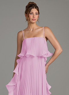 Azazie Alexia Bridesmaid Dresses Candy Pink A-Line Ruched Chiffon Dress image2