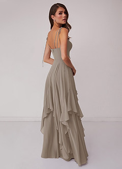 Barbie ♥ Azazie Bridesmaid Dresses Taupe A-Line Bow Chiffon Dress image2