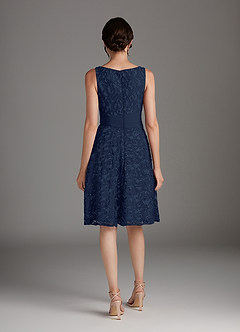 Azazie Beth Mother of the Bride Dresses Dark Navy A-Line Scoop Sequins Chiffon Dress image7