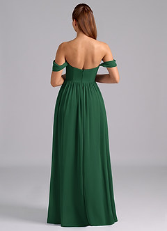 Azazie Saige Maternity Bridesmaid Dresses A-Line Pleated Chiffon Floor-Length Dress image2