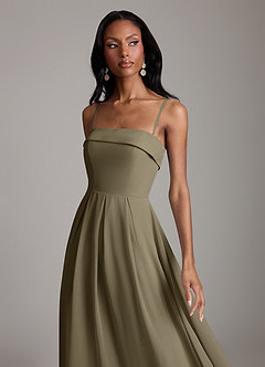 Azazie Lucienne Bridesmaid Dresses Willow Green A-Line Strapless Chiffon Convertible Dress image3