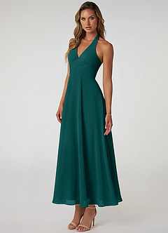 Azazie Tessie Suknie dla druhen Linia A Pofałdowany Szyfon Długość kostki Sukienka image3