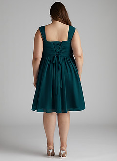 Azazie Angie Bridesmaid Dresses Pine A-Line Corset Chiffon Dress image14