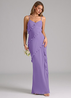 Azazie Nancie Vestidos de madrinha de casamento Vestido Taiti de Chiffon de sereia com Ruched image5
