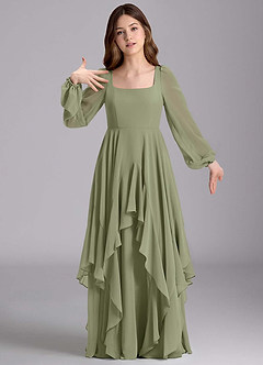 Azazie Clara Junior Klänning av A-Line i Chiffong Blouson image6