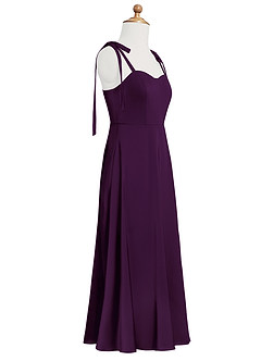 Azazie Rosey Junior Robe Trapèze en Satin extensible Encolure en Forme de Cœur Grain De Raisin image11