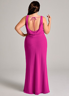 Azazie Rylina Bridesmaid Dresses Fuchsia Mermaid Pleated Chiffon Dress image11
