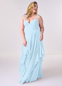 Barbie ♥ Azazie Bridesmaid Dresses Sky Blue A-Line Bow Chiffon Dress image8