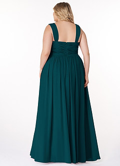 Azazie Zapheira Bridesmaid Dresses Pine A-Line Ruched Chiffon Dress image8