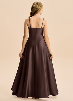 Azazie Eirlys Junior Jurk van Stretch Satijn met A-Lijn Geplooid Ganache image2