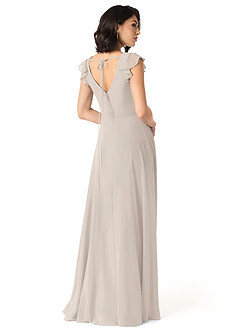 Azazie Claudine Bridesmaid Dresses Frost A-Line Flutter Sleeve Chiffon Dress image5