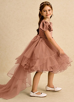 Azazie Cocoa vestidos de niña de las flores Vestido de Bronceador de Tul de Princesa con Plisado image1