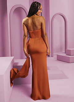 Barbie ♥ Azazie Bridesmaid Dresses Cinnamon Sheath Strapless Stretch Satin Convertible Dress image2