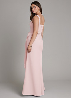 Azazie Katya Bridesmaid Dresses Blushing Pink Mermaid Square Neckline Chiffon Convertible Dress image7