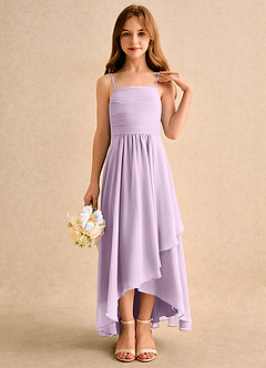 Azazie Twilight Dance Girls Formal Abiti da Ragazza di Fiori Abito A-Line in Chiffon Plissettato Lilla Glassato image5
