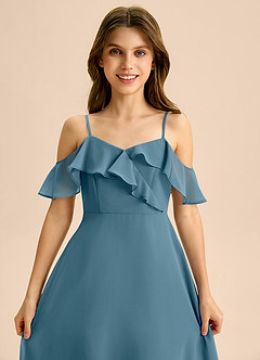 Azazie Kamilla Junior Klä av A-Line i Chiffong Av axeln image7