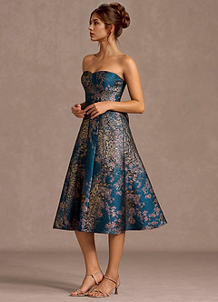 Blakely Teal Floral Midi Dress image4