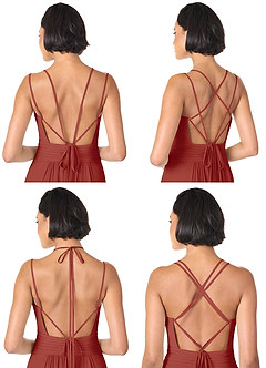 Azazie Farren Bridesmaid Dresses Terracotta A-Line Pleated Chiffon Convertible Dress image9