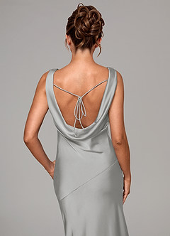 Azazie Rylina Bridesmaid Dresses Silver Mermaid Stretch Satin Dress image2