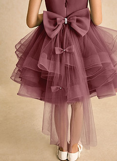 Azazie Tinie Blumenmädchenkleider Ballkleid Schleifen Tüll Kleid Wüstenrose image7