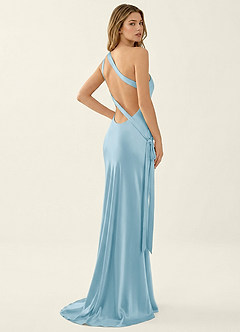 Persephone Sky Blue Satin Prom Dress image4