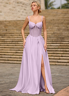 Heartshape Violet Robe de bal en satin corset image4