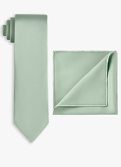 front Stretch Satin Wide Tie and Pocket Square Set