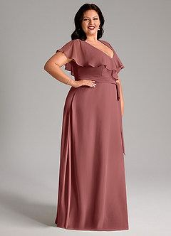 Azazie Lainey Bridesmaid Dresses Amethyst A-Line with Pockets Chiffon Dress image12