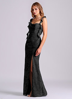 Azazie Jessamine Klänningar att prova hemma Klä av Sjöjungfru i Blommig Utbrändhet Korsett Svart image4