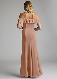 Azazie Sophie Bridesmaid Dresses Champagne Rose A-Line Off the Shoulder Chiffon Convertible Dress image4