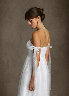 Azazie Angelica Wedding Dresses Diamond White A-Line Sweetheart Neckline Tulle Dress image7